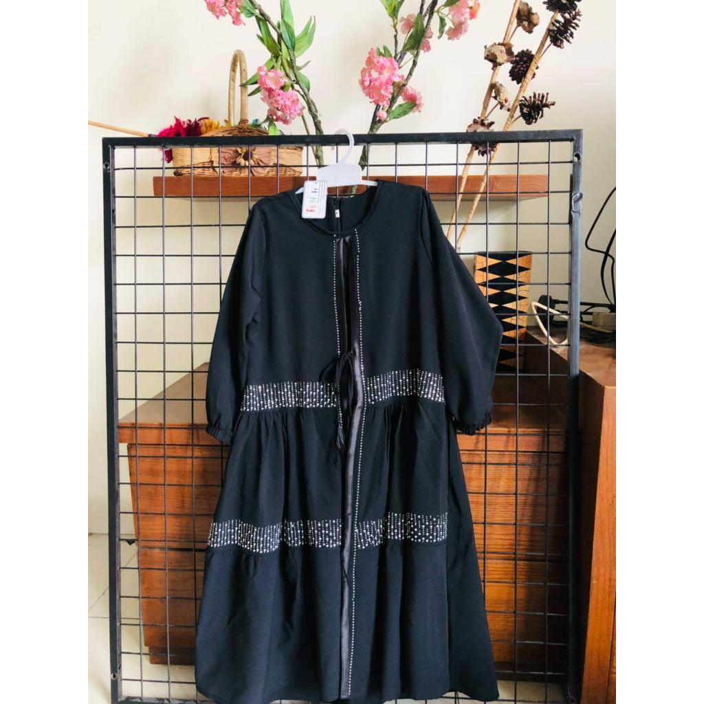 FREE HIJAB Gamis Abaya Muslimah Anak Elegant Bahan Katun Wolfis