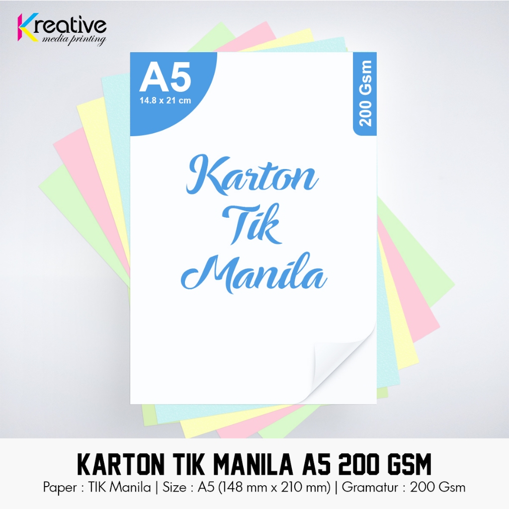 

Karton TIK Manila (A5 / 200 gsm / 1 pack = 100 lbr)
