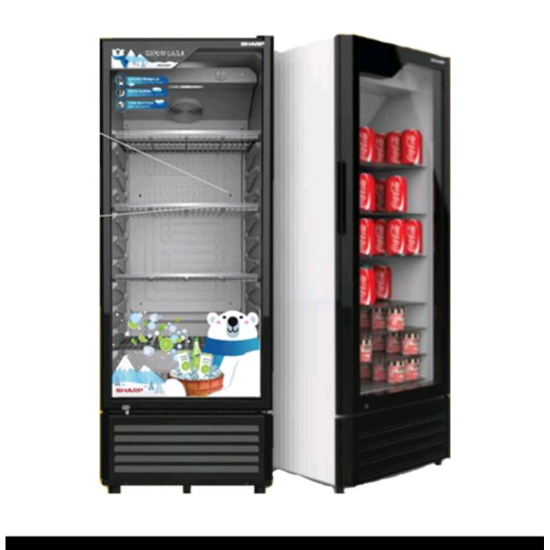 showcase Sharp 210 fs / showcase Sharp bergaransi resmi