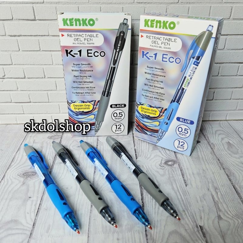 

Pulpen/Ballpoint/Pen Gel kenko K-1 Eco 1 pak isi 12 pcs