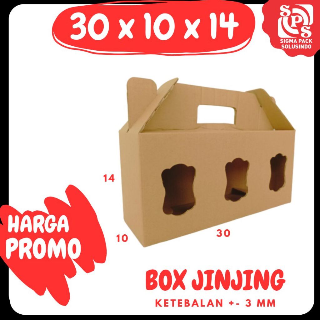 

Box kuker 30x10x14 Jinjing (TOPLES JAR 750ml Isi 3) Kardus Kue Kering Idul Fitri Hampers Gable Box