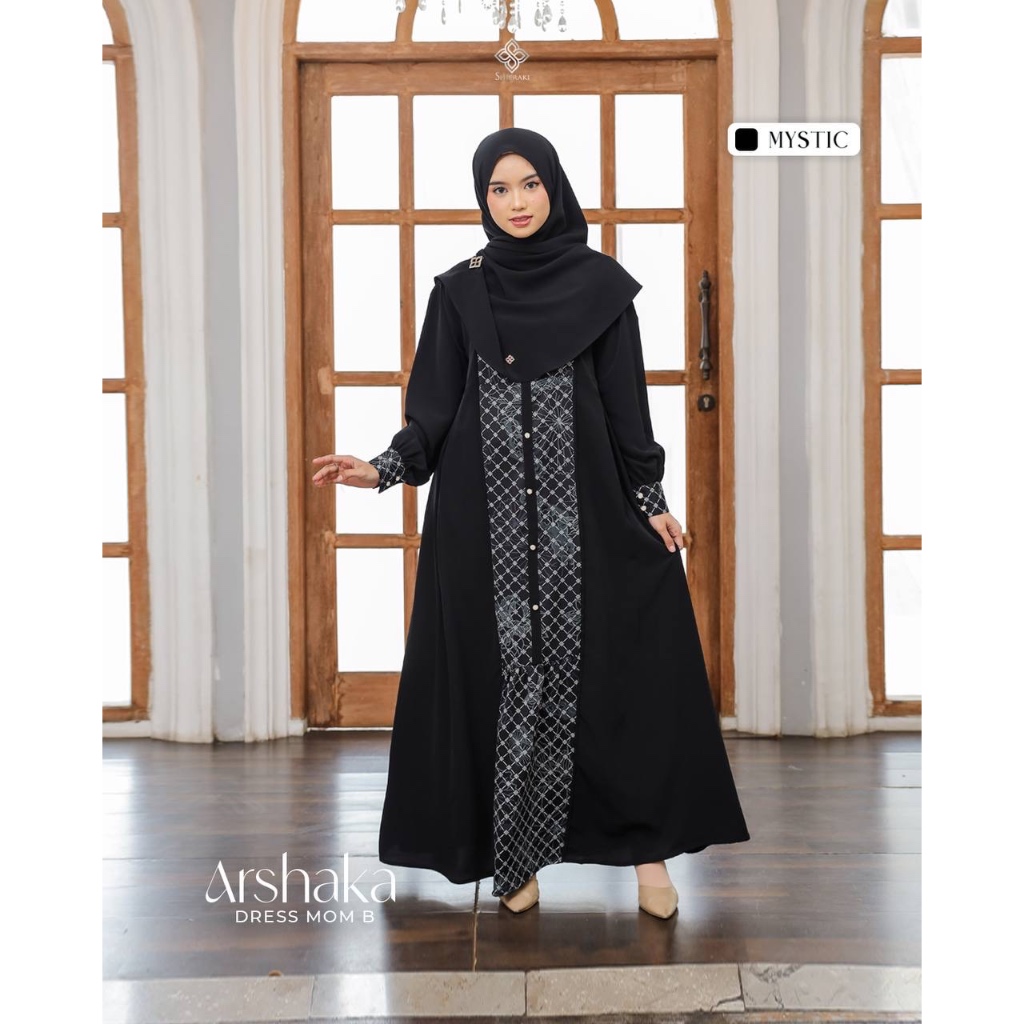 Arshaka Dress Mom B | Sarimbit motif Keluarga Ekslusif Shieraki NEW