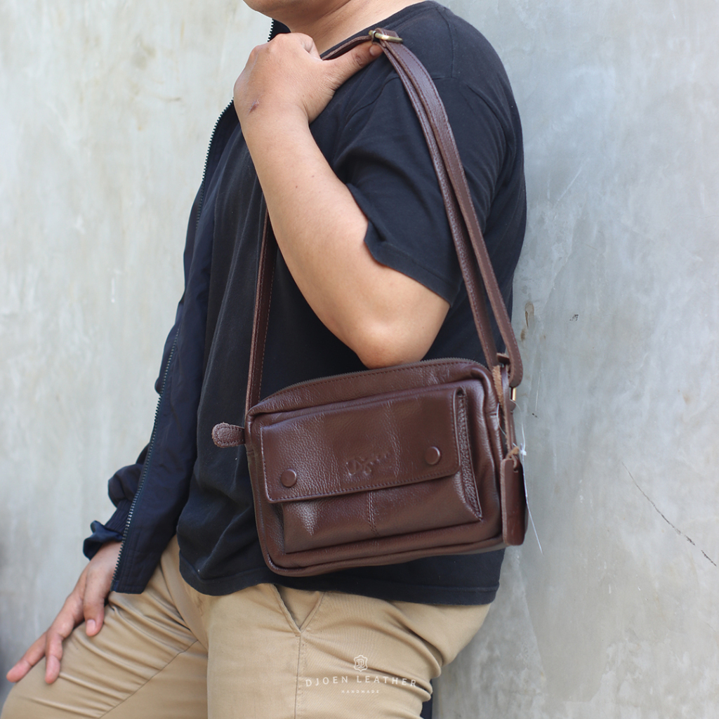 Djoen leather Tas selempang unisex satrio bag model kekinian