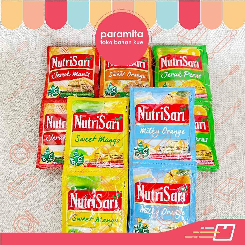 

Nutrisari 1 Sachet Rasa Jeruk Manis / American Sweet Orange / Jeruk Peras / Sweet Mango / Milky Orange