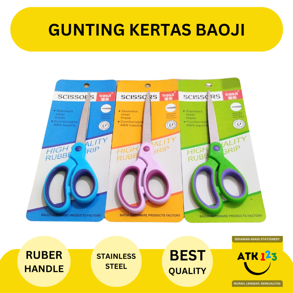 

Gunting Kertas Besar Stainless Steel Baoji Rubber Handle