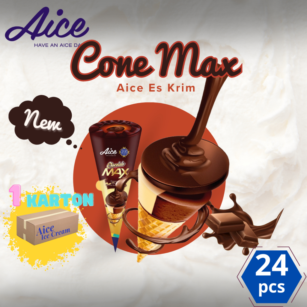 

Aice Es Krim Cone Max Chocolate 1karton 24pcs