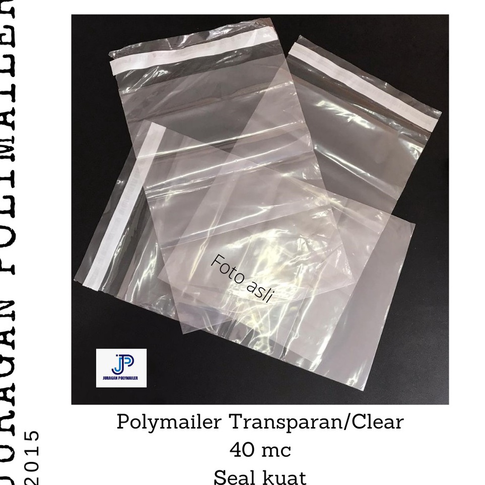 

KODE D4F8 TRANSPARAN CLEAR Polymailer 2135 cm Amplop Plastik Bening dengan Perekat Security