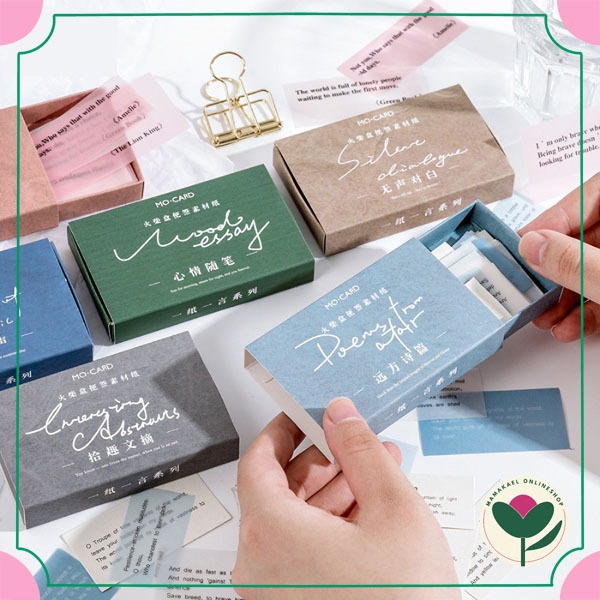 

1 set isi 60 pcs literary series deco paper aesthetic quotes words kata indah kertas dekorasi hias jurnal diy MK1723