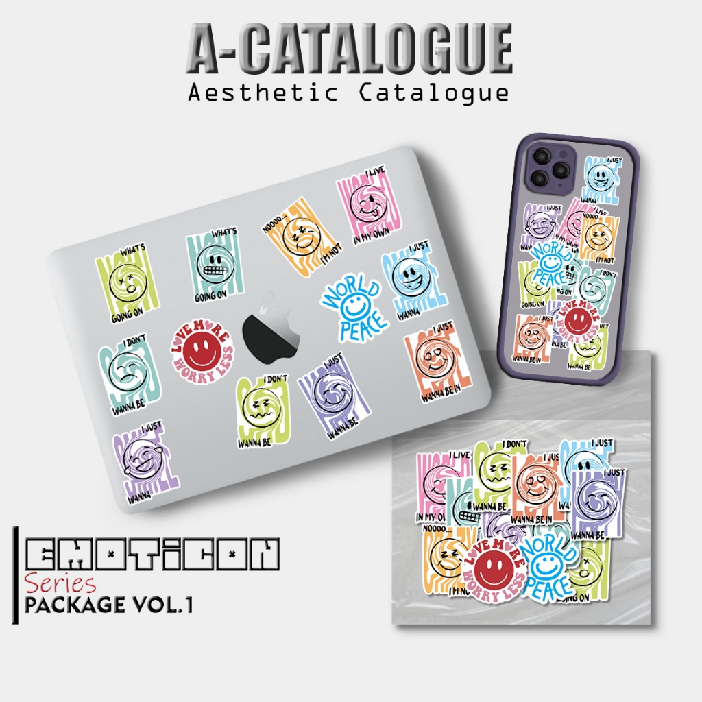 

Sticker Aesthetic Skin Laptop Garskin Case Handphone Tumblr Skateboard Custom || EMOTICON VIBES