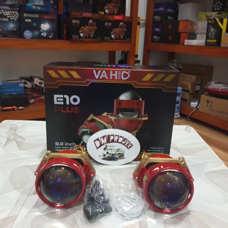 PROJEKTOR BILED VAHID E10 PLUS ORIGINAL 3 INCHI IRONMAN LAMPU MOTOR & MOBIL