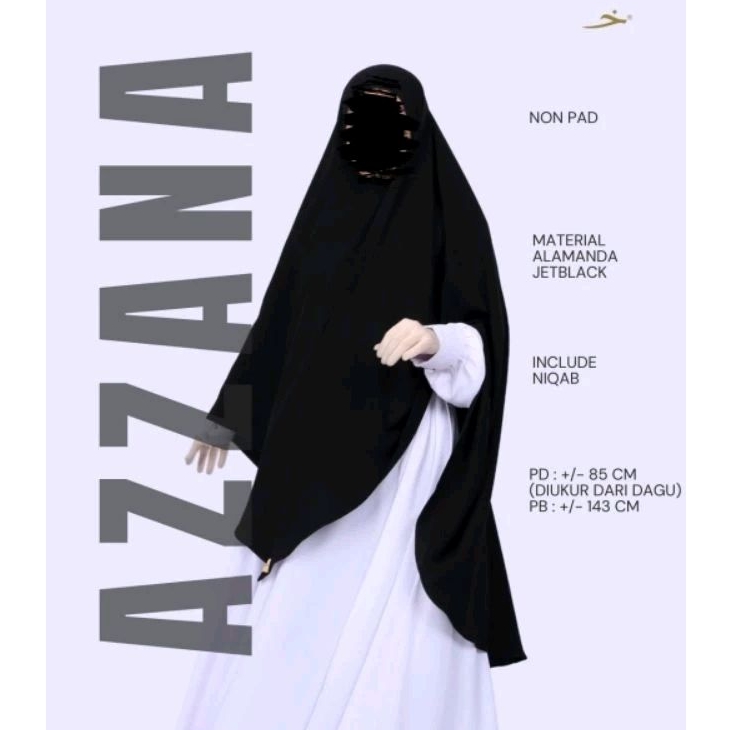AZZANA Khimar Vshape Nonpet Jetblack - Khadijah Indonesia #ayranashwa #KhadijahIndonesia