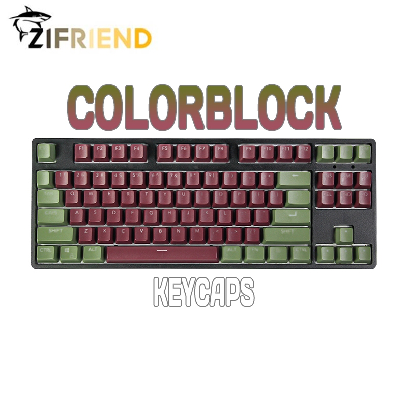 ZIFRIEND Two Colors 87 Keys OEM Profile ABS Keycaps Set Mechanical Keyboard Keycaps