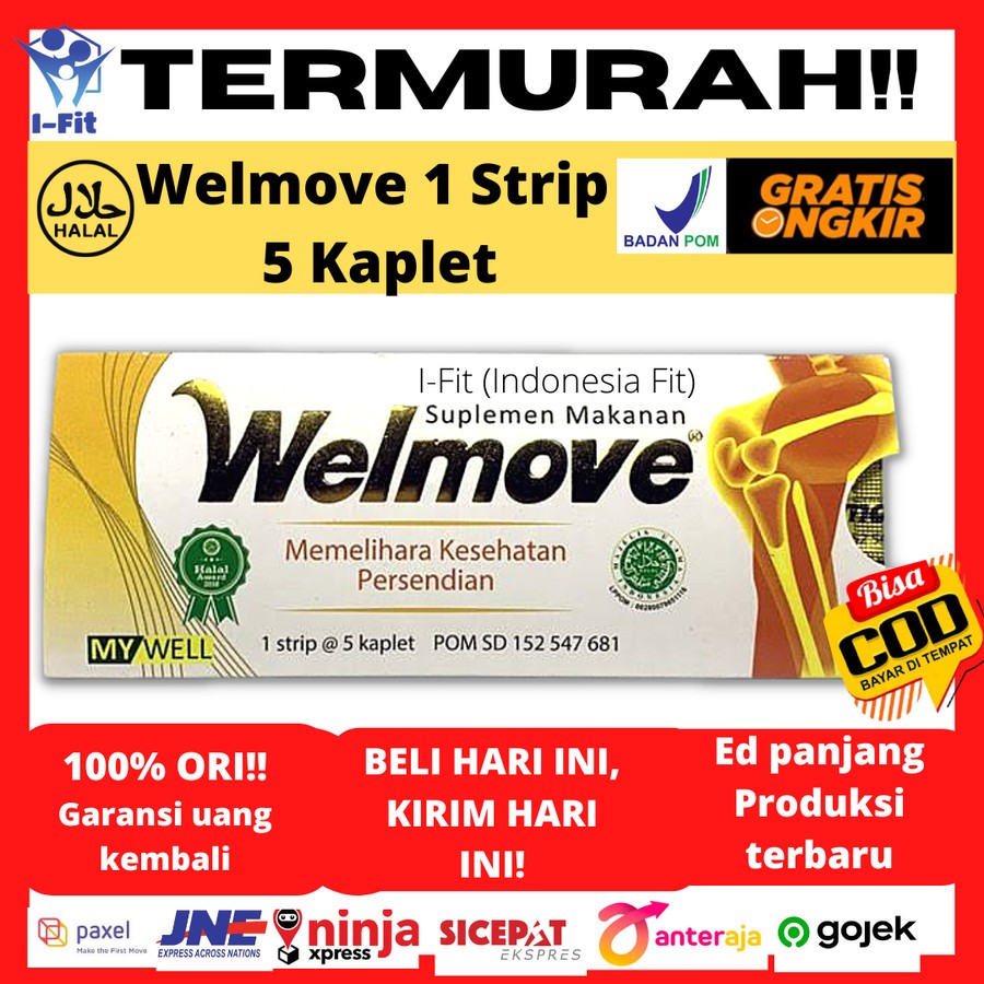 Welmove atau Welmove Ultra per Strip isi 5 Kaplet Suplemen Tulang Mengobati Nyeri dan Radang Sendi O