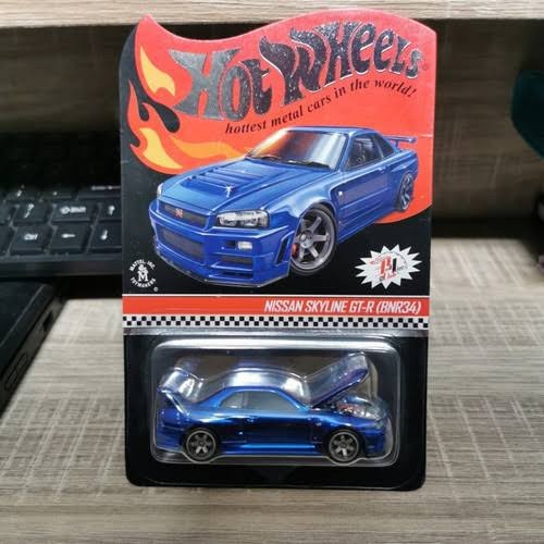 HOTWHEELS Nissan Skyline GT-R R34 Blue RLC Red Line Club Hotwheel GTR