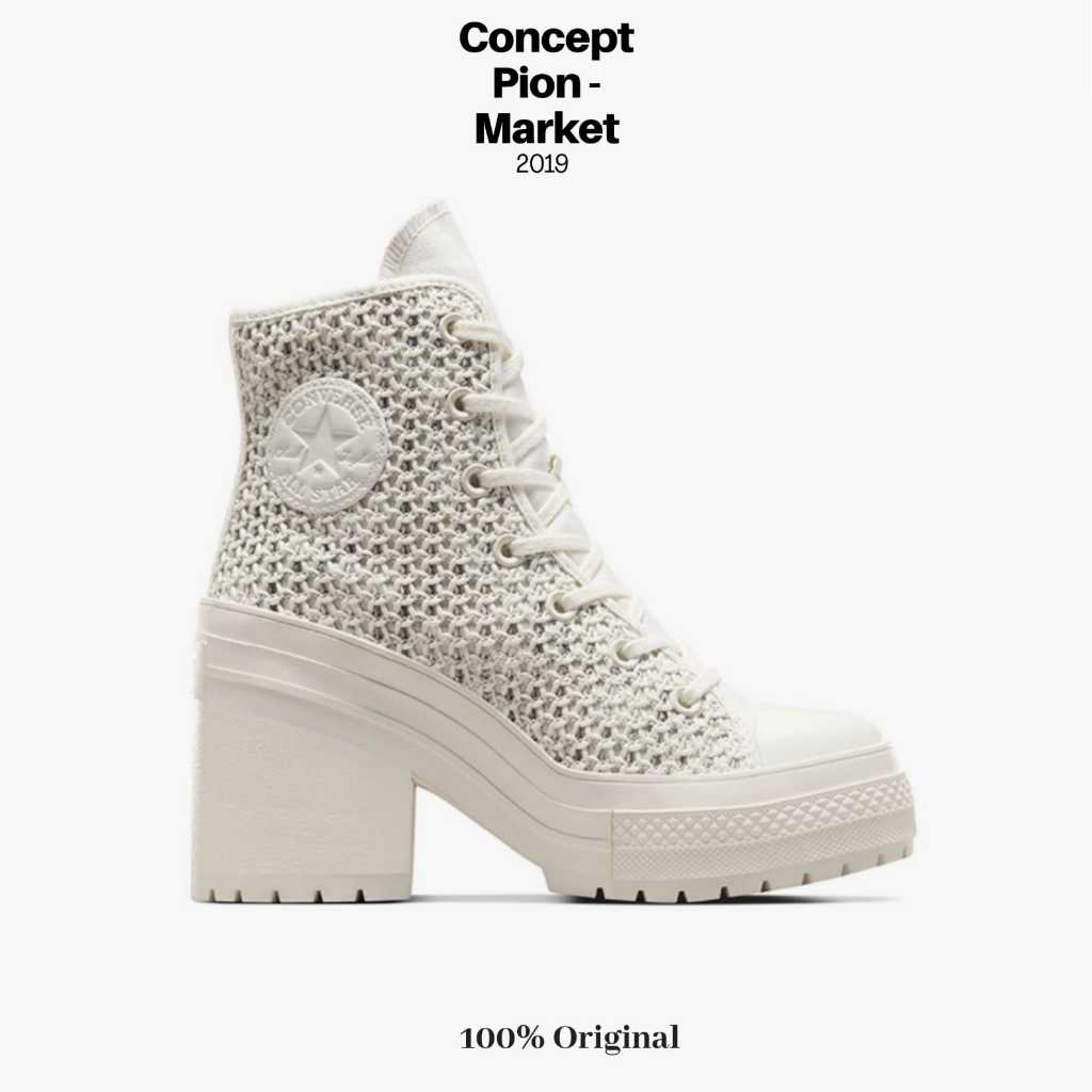 Converse Chuck 70 De Luxe Heel Platform Knit HI Egret