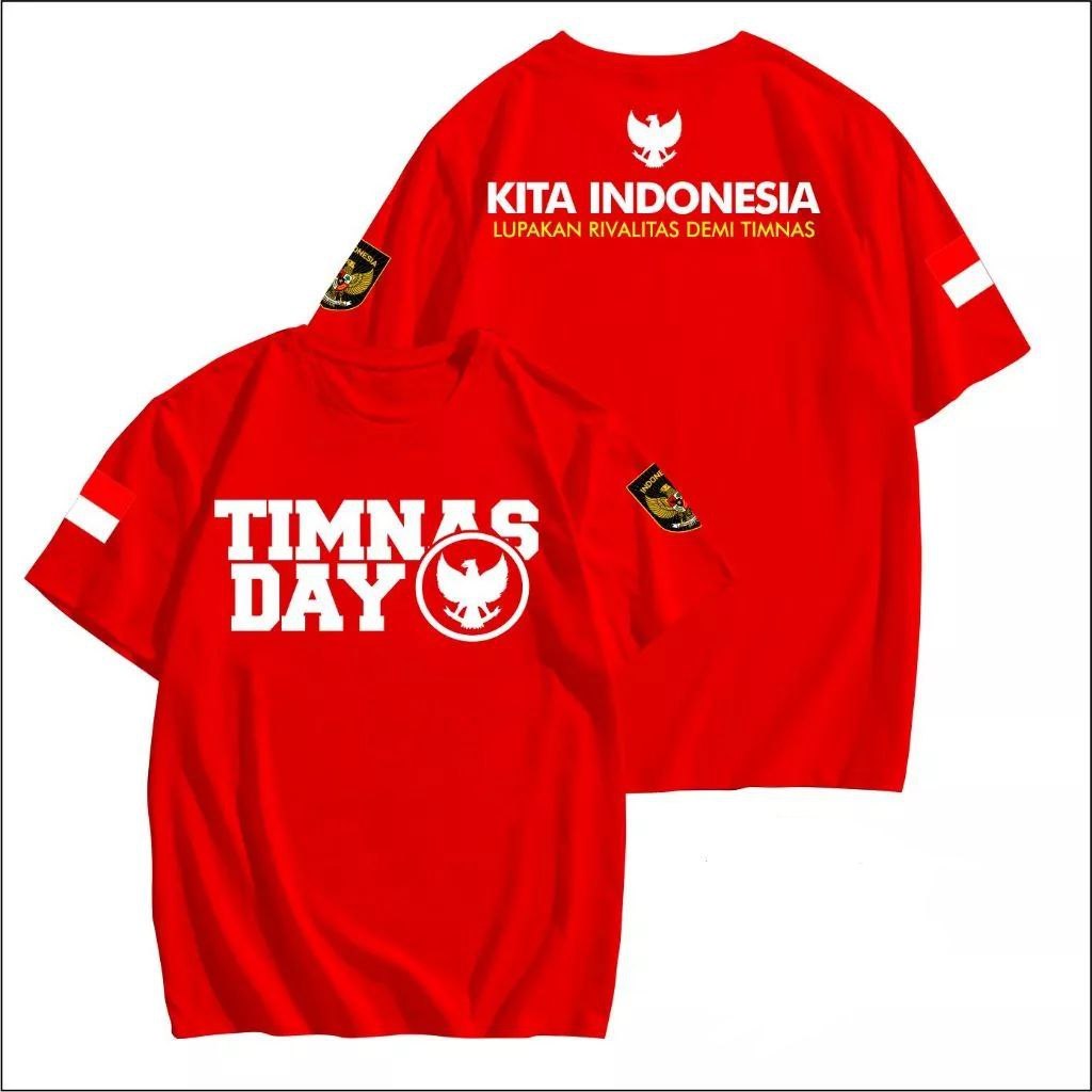 Kaos Distro Indonesia Kaos Timnas Indonesia Merah Putih S-6XL Pria Wanita Big Size Jumbo Bahan Asli 