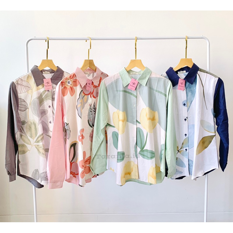 Laila Shirt | Kemeja motif bunga wanita lengan panjang