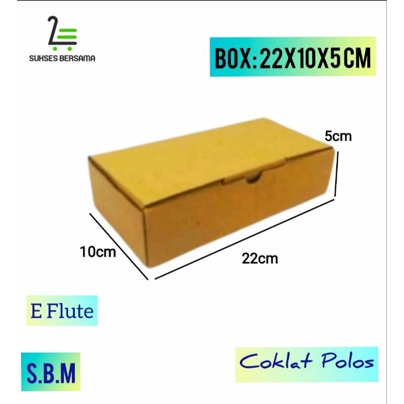 Dus box 22x10x5 cm E-Flute/Kotak Brownies/Hampers