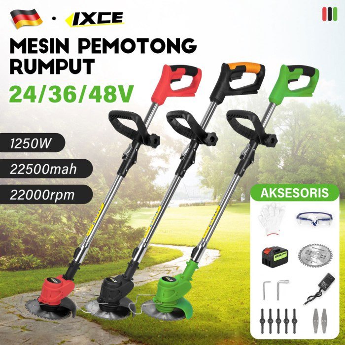 IXCE 48V/36V/24V Mesin Potong Rumput Kualitas Tinggi Pemotong Rumput Listrik Mesin Pemotong Rumput T