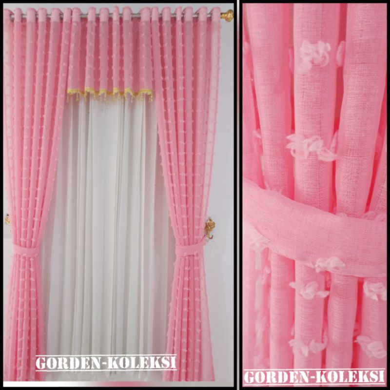 1 Set Gorden Poni Jendela Atas Pintu Tengah Ruang Tamu Panjang 250 cm 135 cm Gorden Mewah Dan Elegan