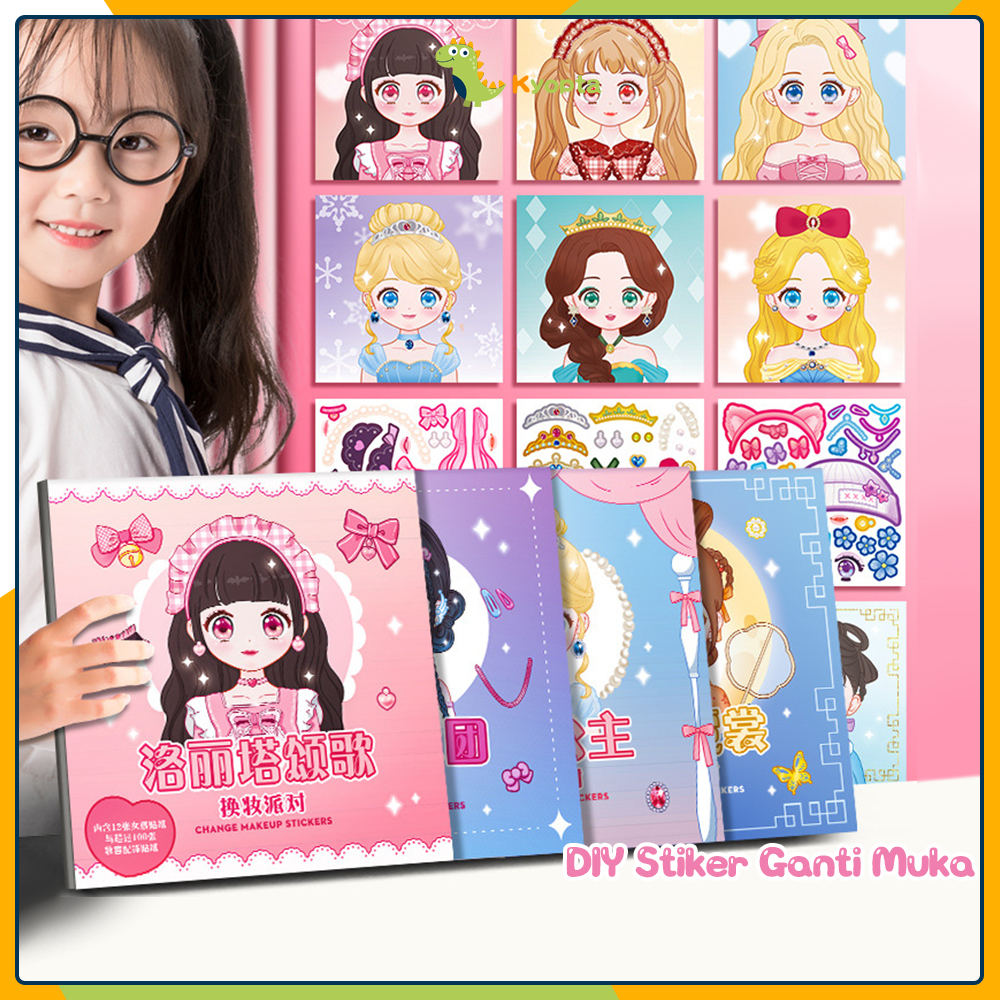Kyopta Buku Stiker Mainan Stiker Ganti Muka Change Makeup Stickers