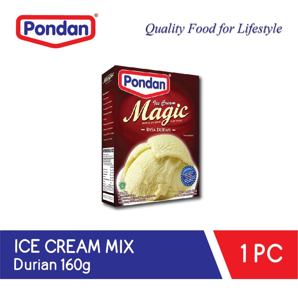 

PONDAN MAGIC ICE CREAM DURIAN 150 GR-BUBUK ES KRIM-DURIAN FLAVOUR