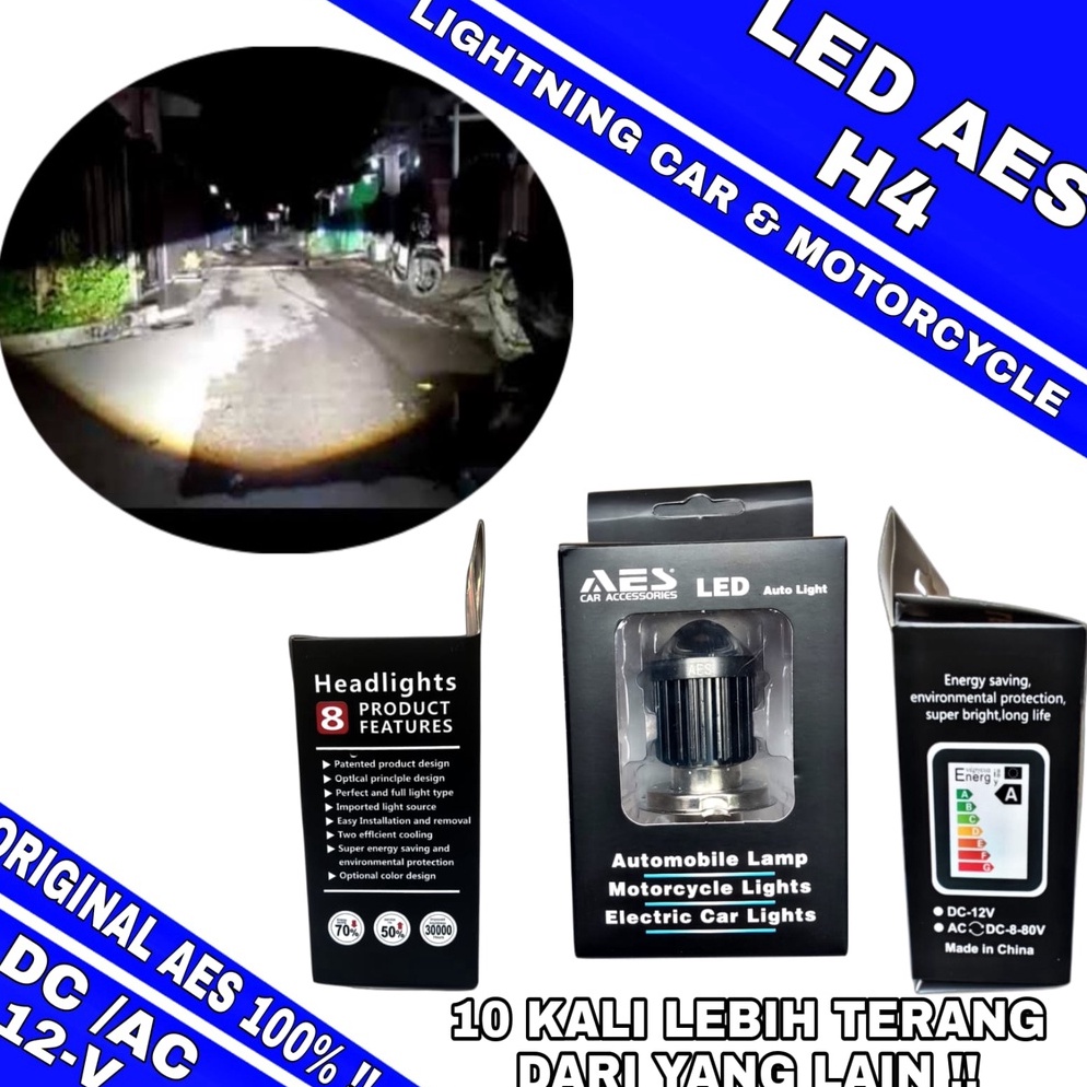 KODE W34Y B1M LAMPU LED H4 LASER HI LOO BEAM DUAL COLOURS M2 MERK AES ORIGINAL