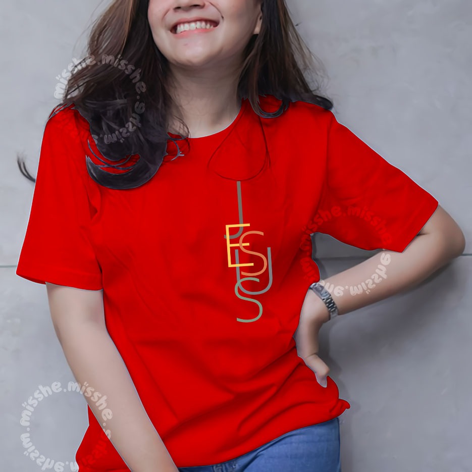 COD ID - Tshirt Motif Kaos DTF side yesus christus jesus christus / Kaos Katun Wanita / Baju Kaos Wa