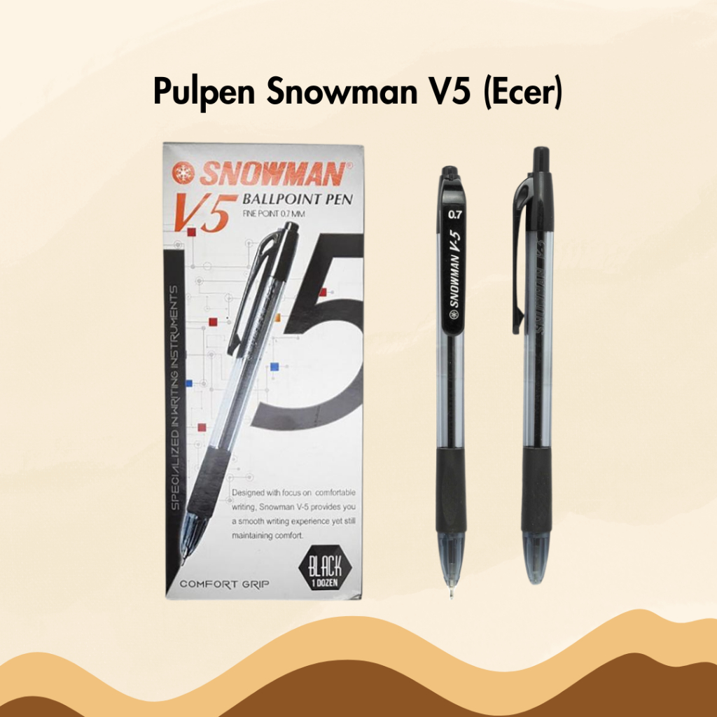 

Pulpen Snowman V5 0.7 mm Per Pcs Satuan Bolpen Bolpoin Ballpoint Pena Pen
