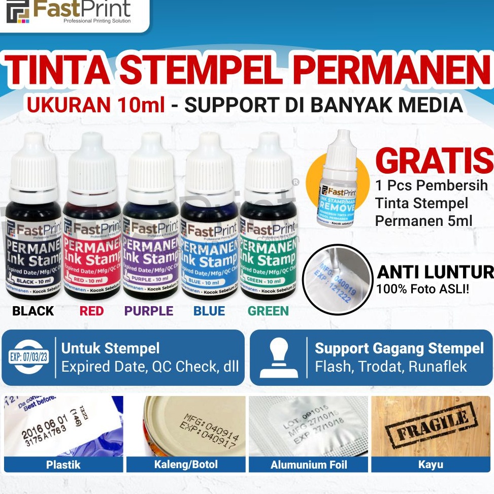 

ART V39D Tinta Stempel Permanen Tanggal Kadaluarsa Ink Waterproof 1ML