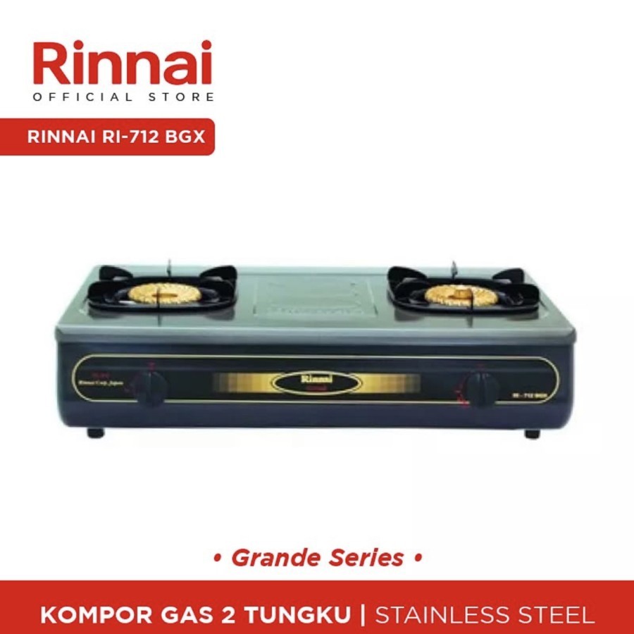Rinnai - kompor gas 2Tungku rinnai - RI 712BGX tornado