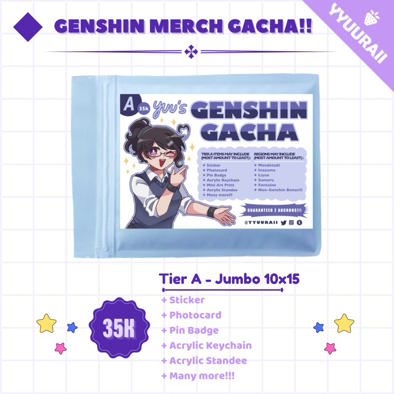 GENSHIN GACHA Randomized GENSHIN Fandom Merch Items || yyuuraii