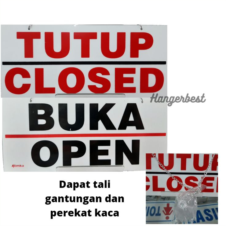 

sign tutup buka akrilik/papan tutup buka akrilik/open buka close tutup bolak balik