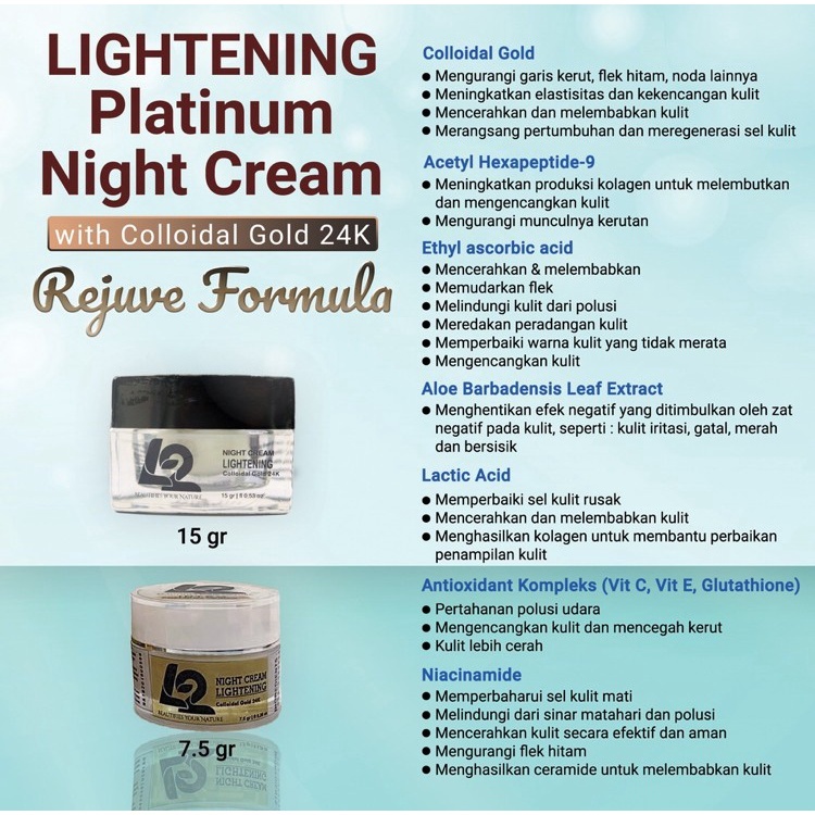 Skincare L2Skin - Lightening Night Cream