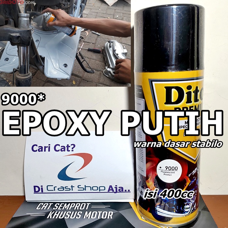 

KODE O6H6 Cat Pilox Diton Premium FLUORESCENT PRIMER 9 4cc warna EPOXY PUTIH stabilo surfacer epoksi