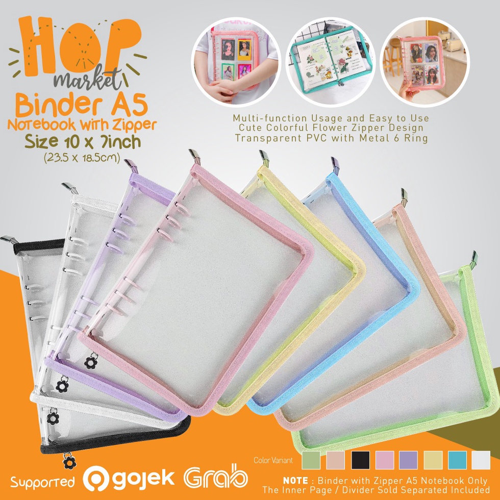 KODE T76R A5 Binder Zipper 6 Ring Album Photocard KPOP Instax Foto Lomo Card Holder Notebook Resleti