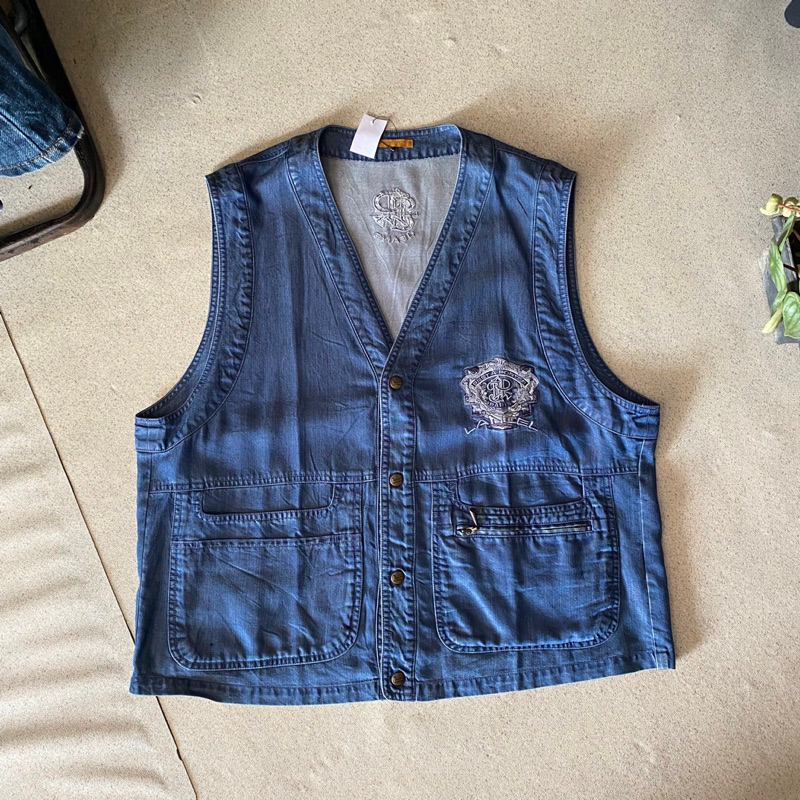 LANCEL PARIS DENIM VEST / SIZE L