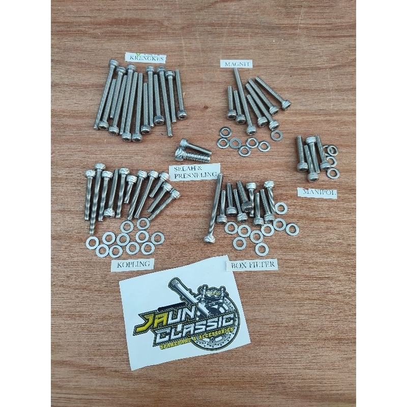 Baut L full mesin Rx king / baut L stenlis baut mesin blok mesin kalter kanan kiri rx king rx spesia