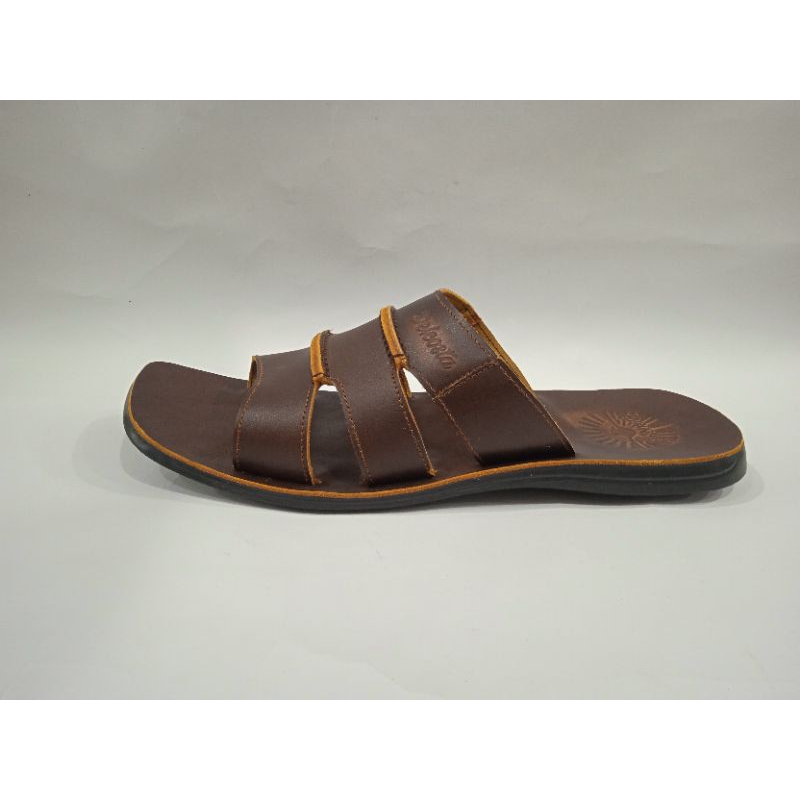 DELCOSTA DC 030 Sandal Formal Kasual Distro Pria Sandal Slip on Pria Kulit Sapi Asli