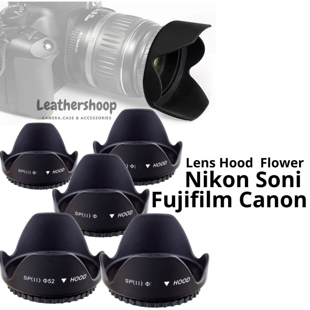 Lens Hood for Canon Nikon Sony Fujifilm Diameter 58mm 52mm 49mm