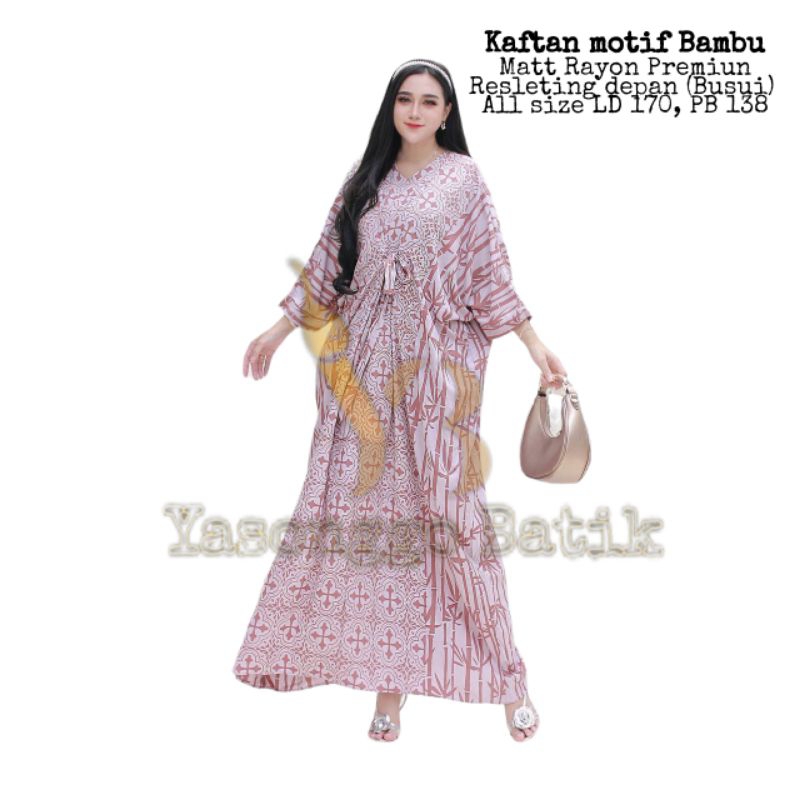 Promo Kaftan Busui Batik Wanita Simple Elegan Ikat Depan Katun Rayon Motif Abstak by Yasonggo Terlar
