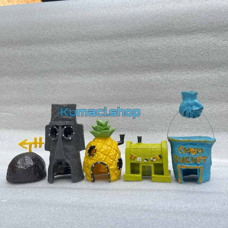 pcs miniatur hiasan Paket 5 Pcs Miniatur Hiasan Aquarium Rumah Karakter Bintang Laut Kepiting Ember 