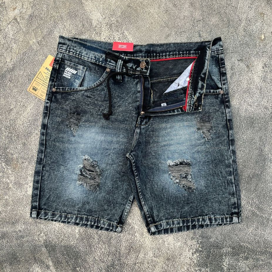Celana Jeans Pendek Sobek Snow Wash Premium Original Palmas