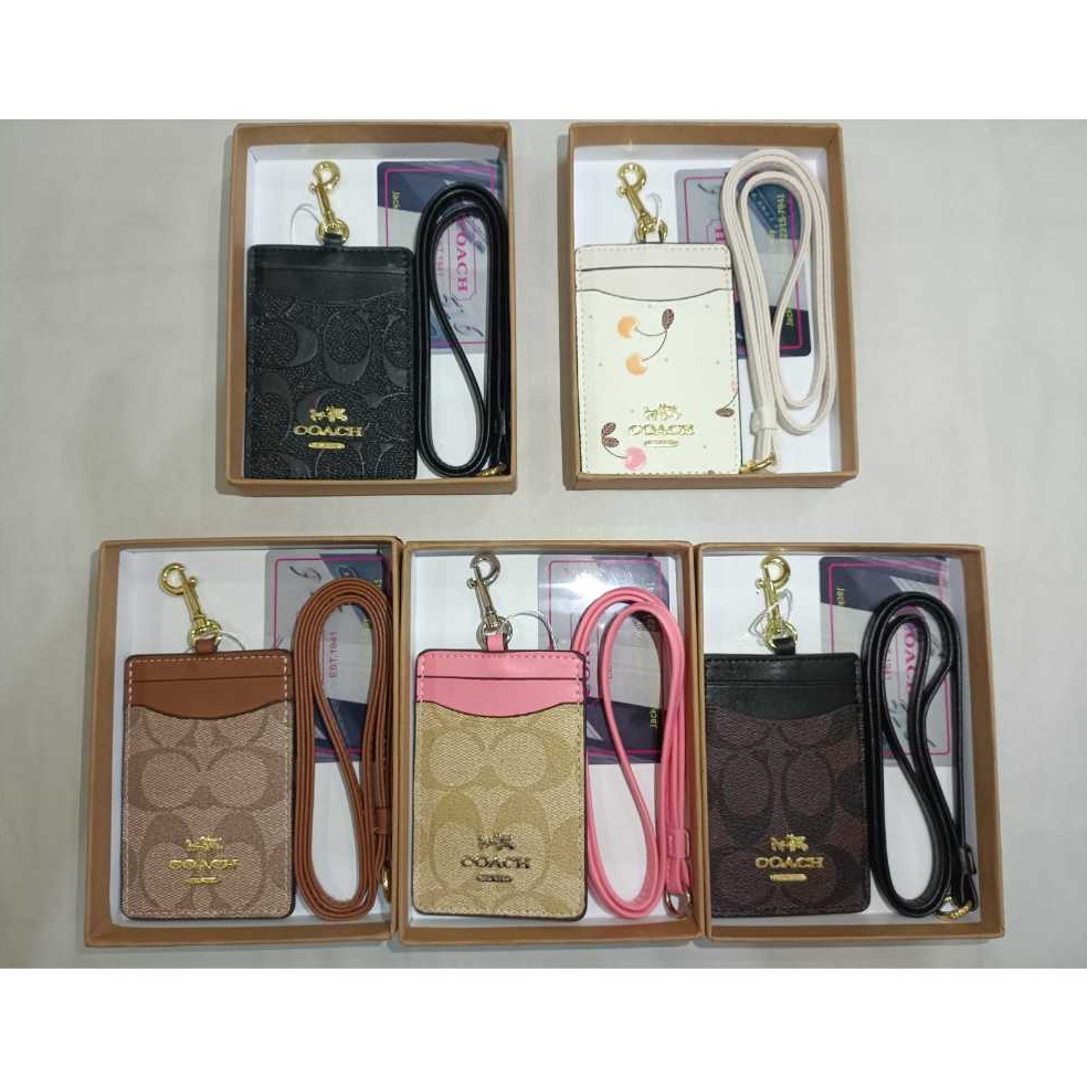 

KODE C8E6 COACH lanyard Kartu kerjapemegang kartu id DIY klasik originalname tag holderSIX colo