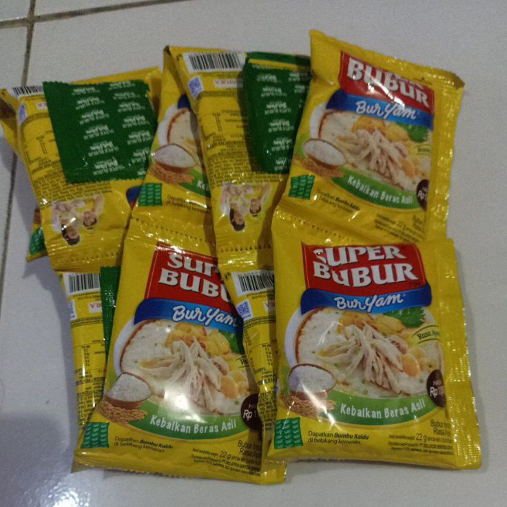 

Langsung pesan super bubur ayam renteng 1 sachet