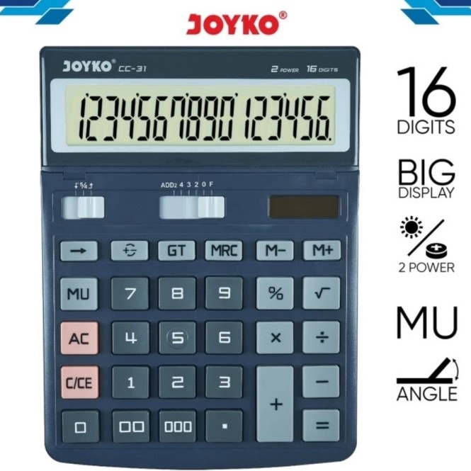

ART I47L JOYKO CC31 CHECK ULANG 16 Digit CALCULATOR Big LCD Kalkulator CC 31 ORIGINAL