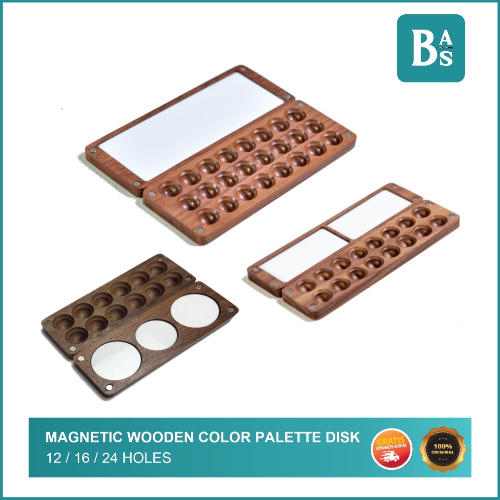 

KODE M7W2 Magnetic Wooden Color Palette DiskPalete kayu watercolor magnet