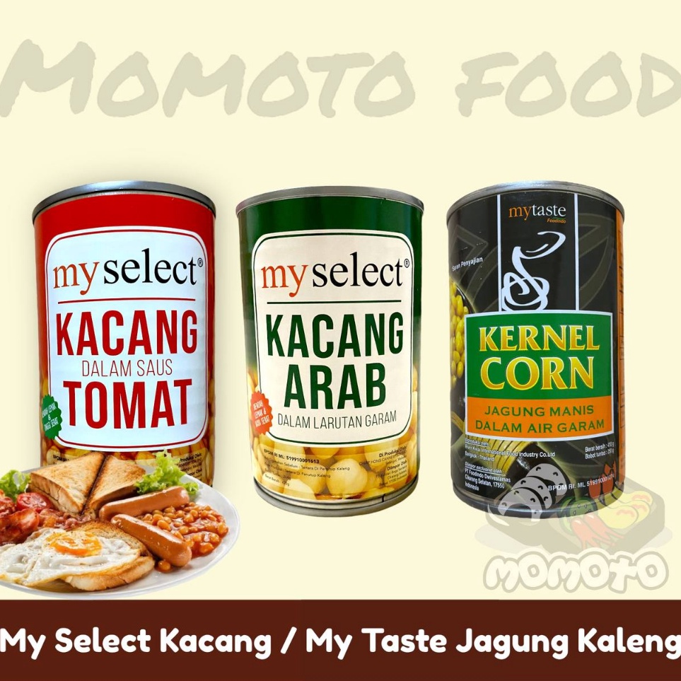 

Promo promo My Select Kacang Saus Tomat Baked Beans Kacang Arab Chick Peas Jagung Kaleng Hotel My Taste