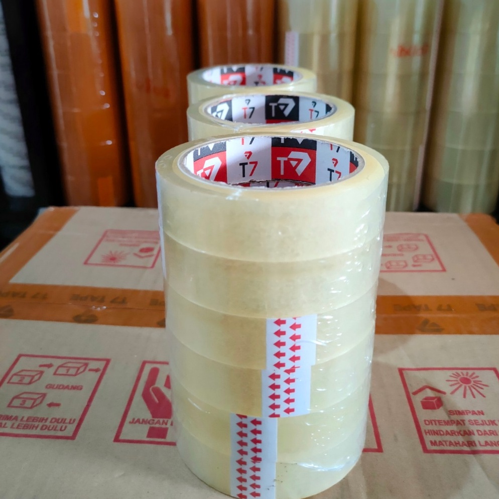 

ART H48H Lakban Bening 1 Inch 1 Pack Isi 6 Roll 24mmx9Yard Selotip Transparan Selasiban Isolasi Kualitas