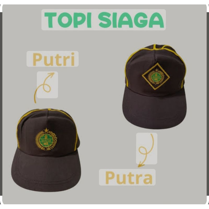 TOPI SIAGA. PERLENGKAPAN PRAMUKA/TOPI SIAGA PEREMPUAN/TOPI SIAGA LAKI LAKI
